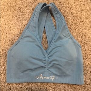Alphalete Amplify Criss Cross Sports Bra 
Light Blue